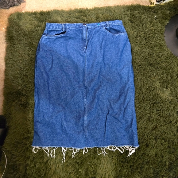Hearts of Palm Blue Denim Midi Skirt - Picture 1 of 7